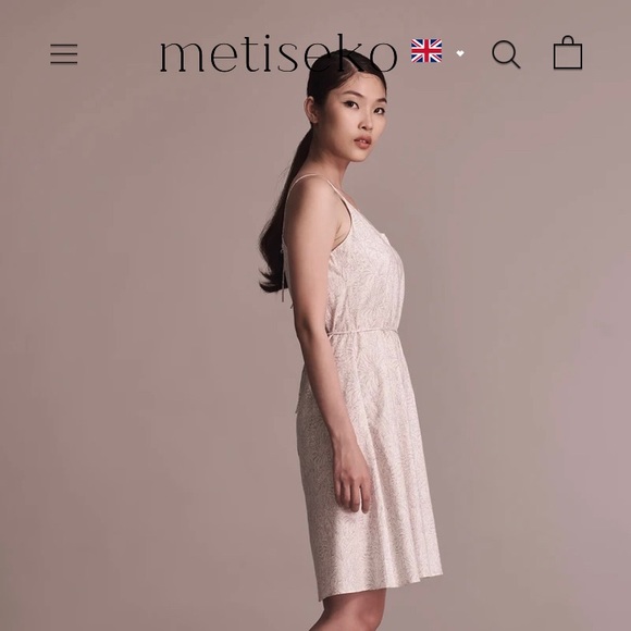 Metiseko 100% Organic Cotton sundress from Vietnam sz Small with tie straps NWOT - Picture 2 of 15